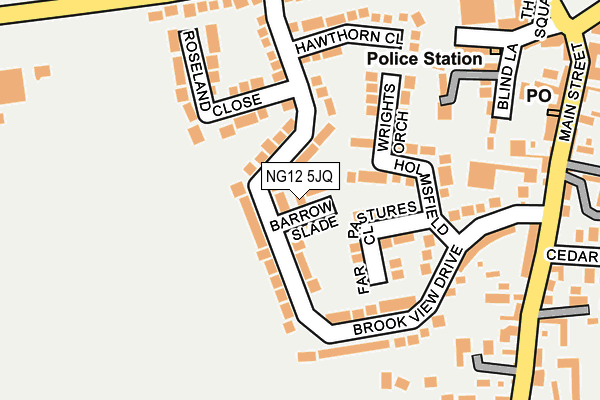 NG12 5JQ map - OS OpenMap – Local (Ordnance Survey)