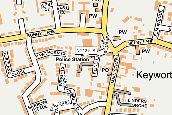 NG12 5JS map - OS OpenMap – Local (Ordnance Survey)