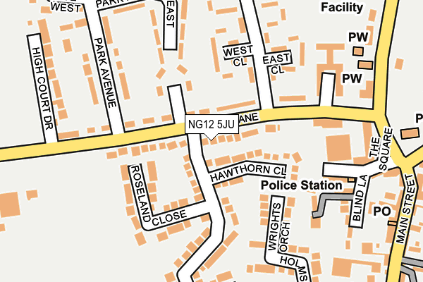 NG12 5JU map - OS OpenMap – Local (Ordnance Survey)