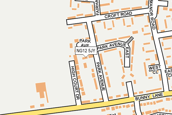 NG12 5JY map - OS OpenMap – Local (Ordnance Survey)