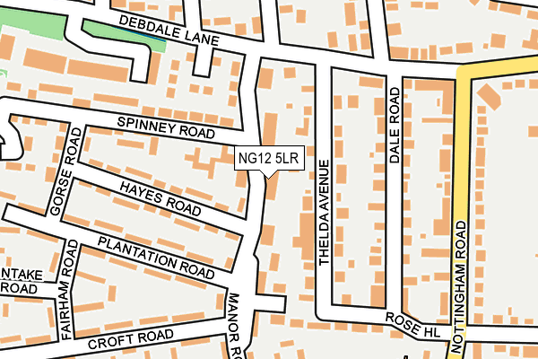 NG12 5LR map - OS OpenMap – Local (Ordnance Survey)