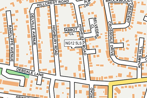 NG12 5LS map - OS OpenMap – Local (Ordnance Survey)