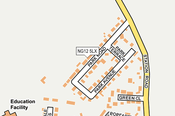 NG12 5LX map - OS OpenMap – Local (Ordnance Survey)