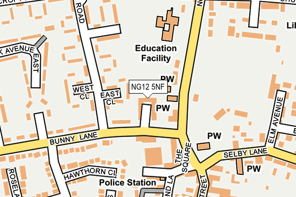 NG12 5NF map - OS OpenMap – Local (Ordnance Survey)