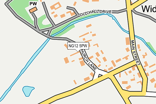 NG12 5PW map - OS OpenMap – Local (Ordnance Survey)
