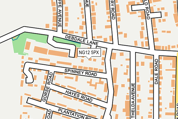 NG12 5PX map - OS OpenMap – Local (Ordnance Survey)