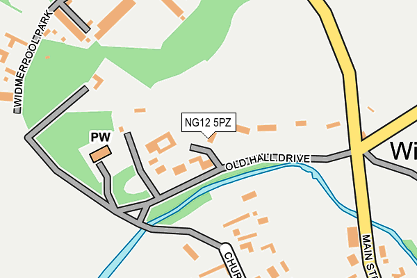 NG12 5PZ map - OS OpenMap – Local (Ordnance Survey)