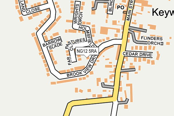 NG12 5RA map - OS OpenMap – Local (Ordnance Survey)