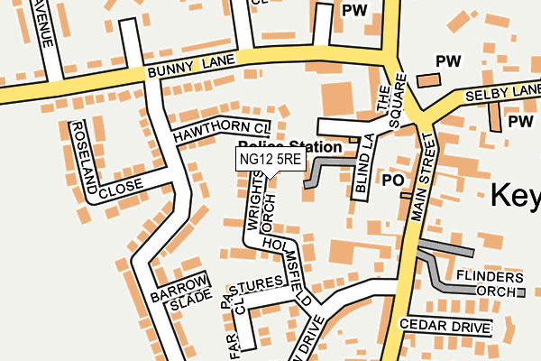 NG12 5RE map - OS OpenMap – Local (Ordnance Survey)