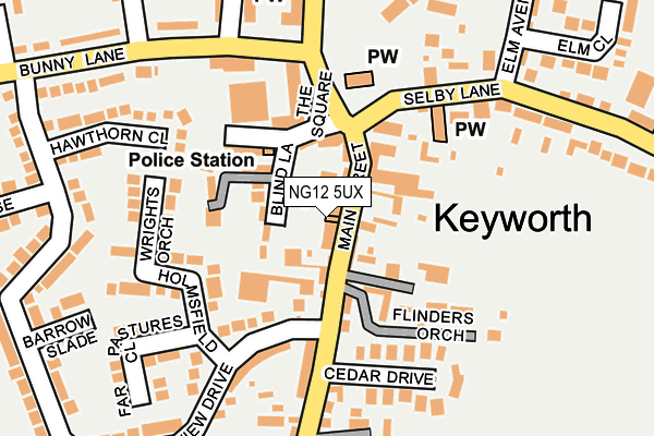 NG12 5UX map - OS OpenMap – Local (Ordnance Survey)