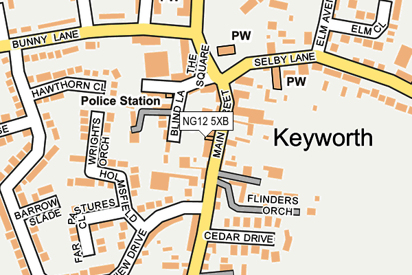 NG12 5XB map - OS OpenMap – Local (Ordnance Survey)
