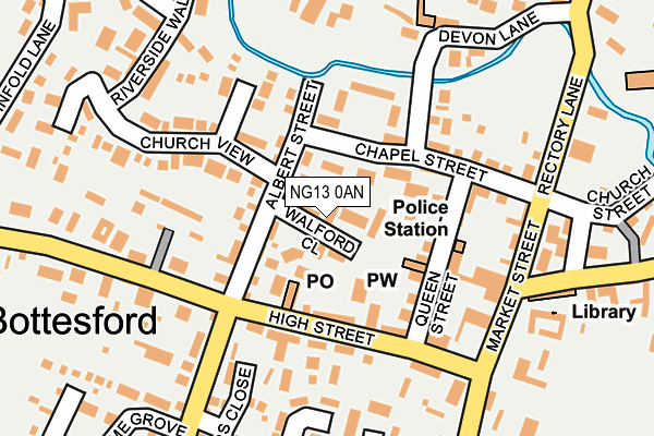 NG13 0AN map - OS OpenMap – Local (Ordnance Survey)