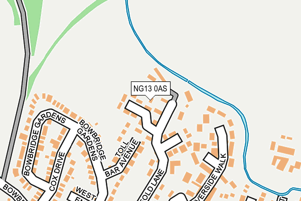 NG13 0AS map - OS OpenMap – Local (Ordnance Survey)