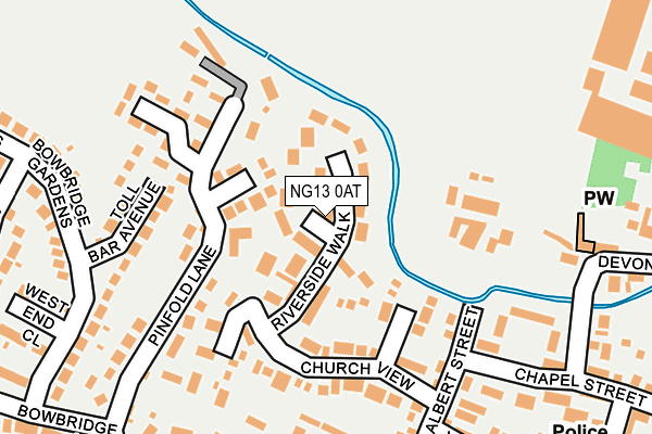NG13 0AT map - OS OpenMap – Local (Ordnance Survey)
