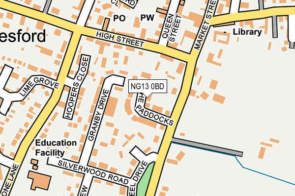 NG13 0BD map - OS OpenMap – Local (Ordnance Survey)