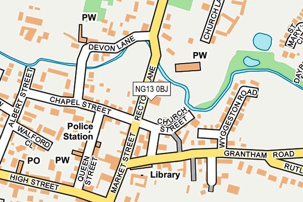 NG13 0BJ map - OS OpenMap – Local (Ordnance Survey)