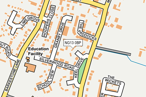 NG13 0BP map - OS OpenMap – Local (Ordnance Survey)