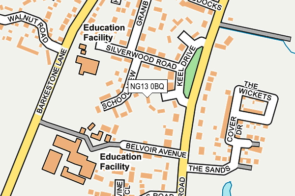 NG13 0BQ map - OS OpenMap – Local (Ordnance Survey)