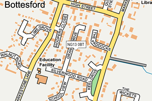 NG13 0BT map - OS OpenMap – Local (Ordnance Survey)