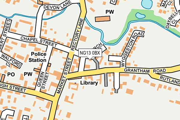 NG13 0BX map - OS OpenMap – Local (Ordnance Survey)