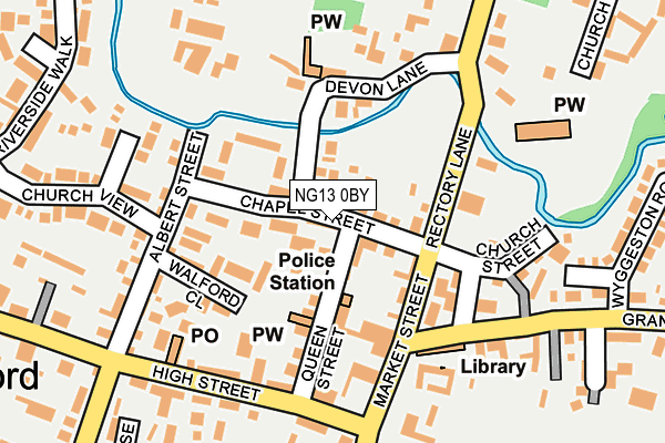 NG13 0BY map - OS OpenMap – Local (Ordnance Survey)