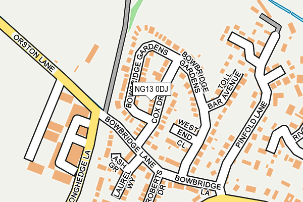 NG13 0DJ map - OS OpenMap – Local (Ordnance Survey)