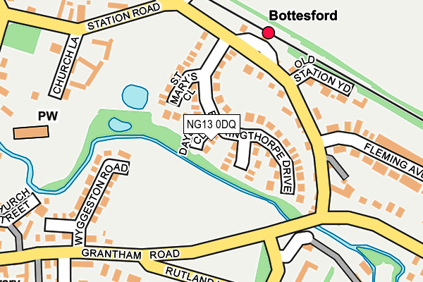 NG13 0DQ map - OS OpenMap – Local (Ordnance Survey)