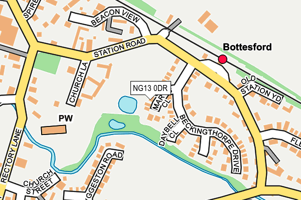 NG13 0DR map - OS OpenMap – Local (Ordnance Survey)