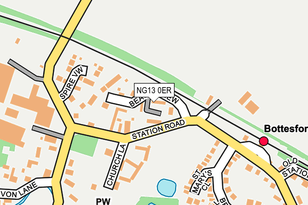 NG13 0ER map - OS OpenMap – Local (Ordnance Survey)