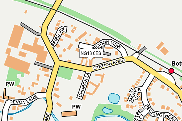 NG13 0ES map - OS OpenMap – Local (Ordnance Survey)