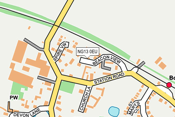 NG13 0EU map - OS OpenMap – Local (Ordnance Survey)