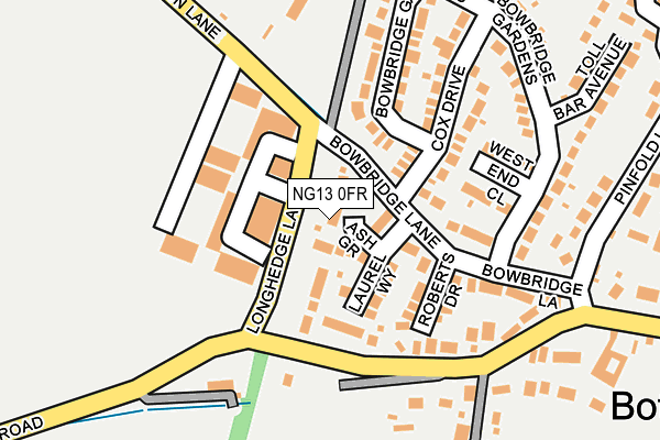 NG13 0FR map - OS OpenMap – Local (Ordnance Survey)