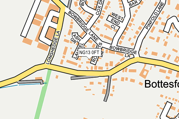 NG13 0FT map - OS OpenMap – Local (Ordnance Survey)