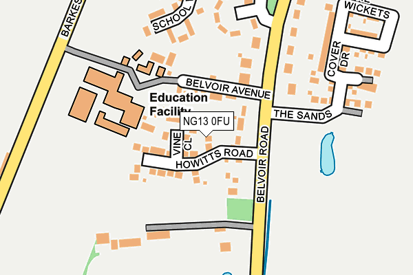 NG13 0FU map - OS OpenMap – Local (Ordnance Survey)