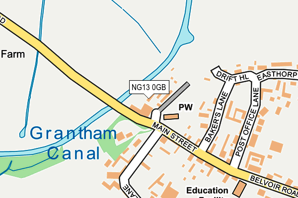 NG13 0GB map - OS OpenMap – Local (Ordnance Survey)