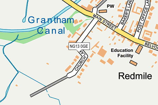 NG13 0GE map - OS OpenMap – Local (Ordnance Survey)