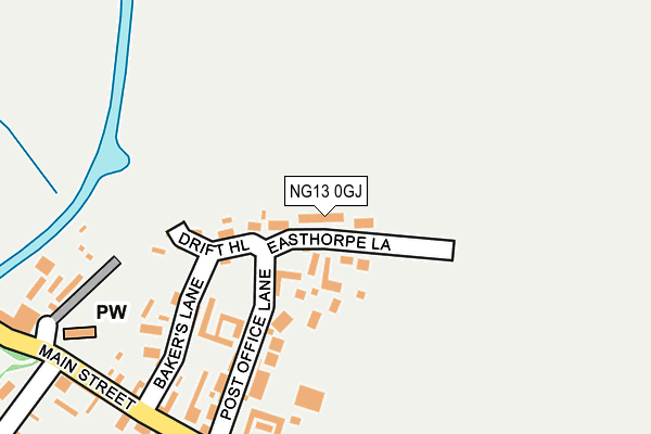 NG13 0GJ map - OS OpenMap – Local (Ordnance Survey)