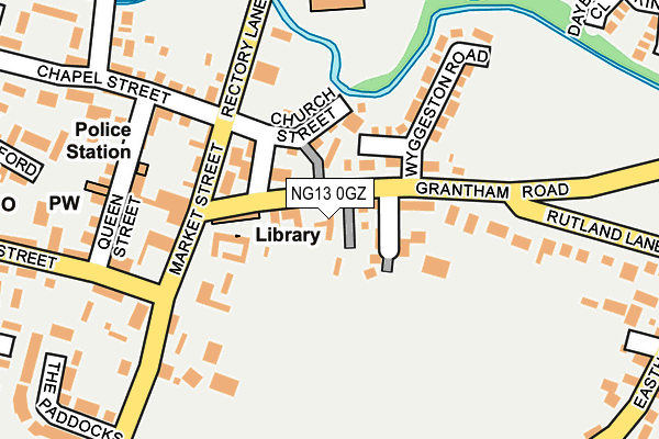 NG13 0GZ map - OS OpenMap – Local (Ordnance Survey)