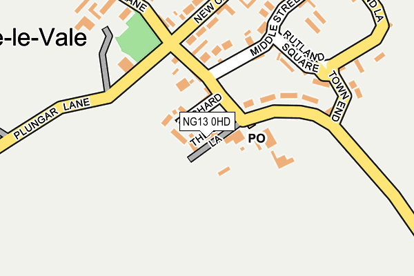 NG13 0HD map - OS OpenMap – Local (Ordnance Survey)