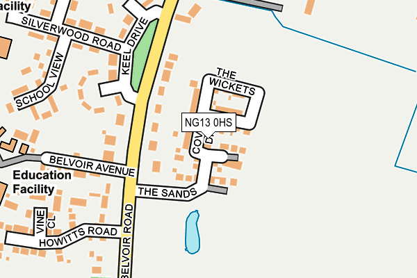 NG13 0HS map - OS OpenMap – Local (Ordnance Survey)