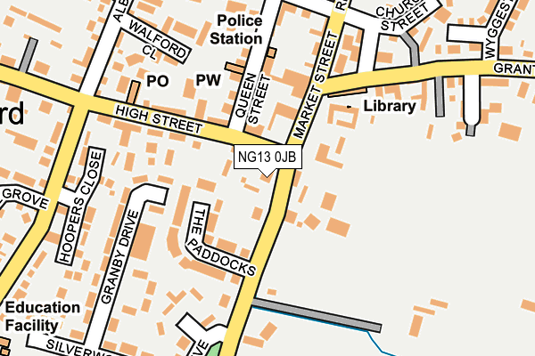 NG13 0JB map - OS OpenMap – Local (Ordnance Survey)