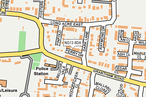 NG13 8DA map - OS OpenMap – Local (Ordnance Survey)