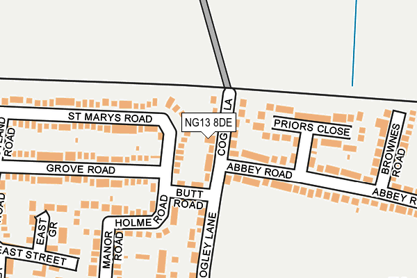 NG13 8DE map - OS OpenMap – Local (Ordnance Survey)