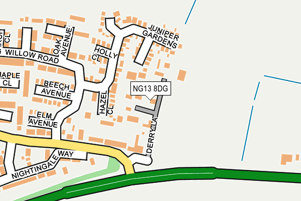 NG13 8DG map - OS OpenMap – Local (Ordnance Survey)