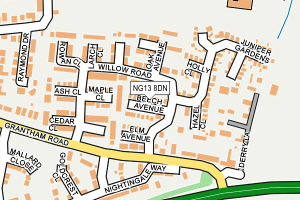 NG13 8DN map - OS OpenMap – Local (Ordnance Survey)