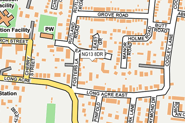 NG13 8DR map - OS OpenMap – Local (Ordnance Survey)