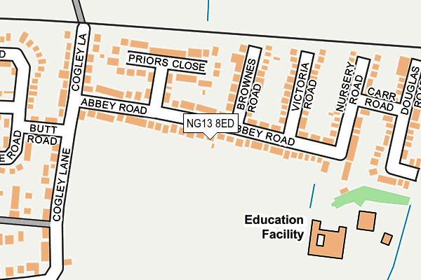 NG13 8ED map - OS OpenMap – Local (Ordnance Survey)