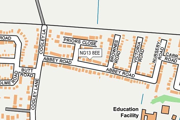 NG13 8EE map - OS OpenMap – Local (Ordnance Survey)