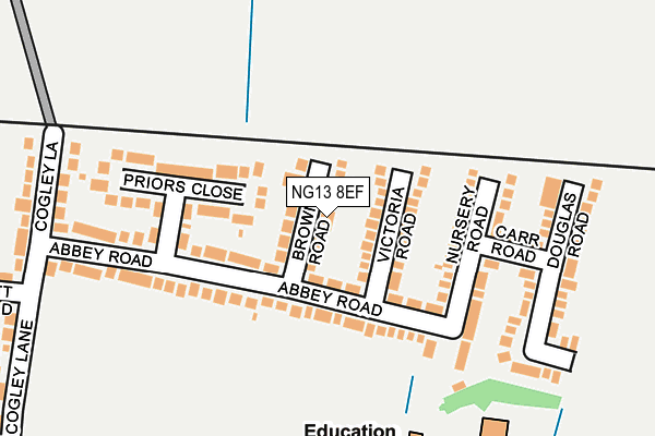 NG13 8EF map - OS OpenMap – Local (Ordnance Survey)