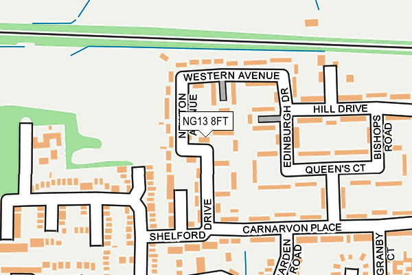 NG13 8FT map - OS OpenMap – Local (Ordnance Survey)